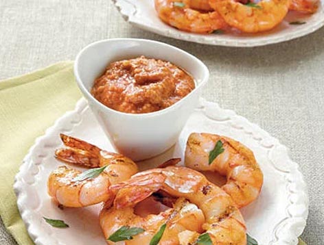 Jumbo Shrimp with Romesco Sauce Recipe